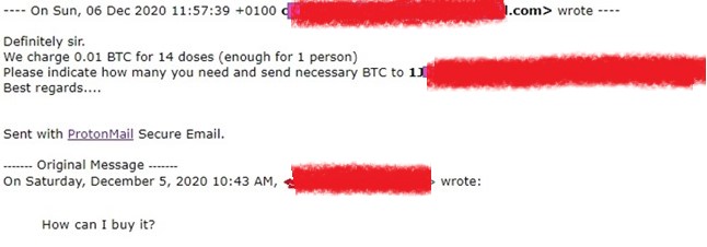 Vaccini Covid a 250 dollari sul dark web